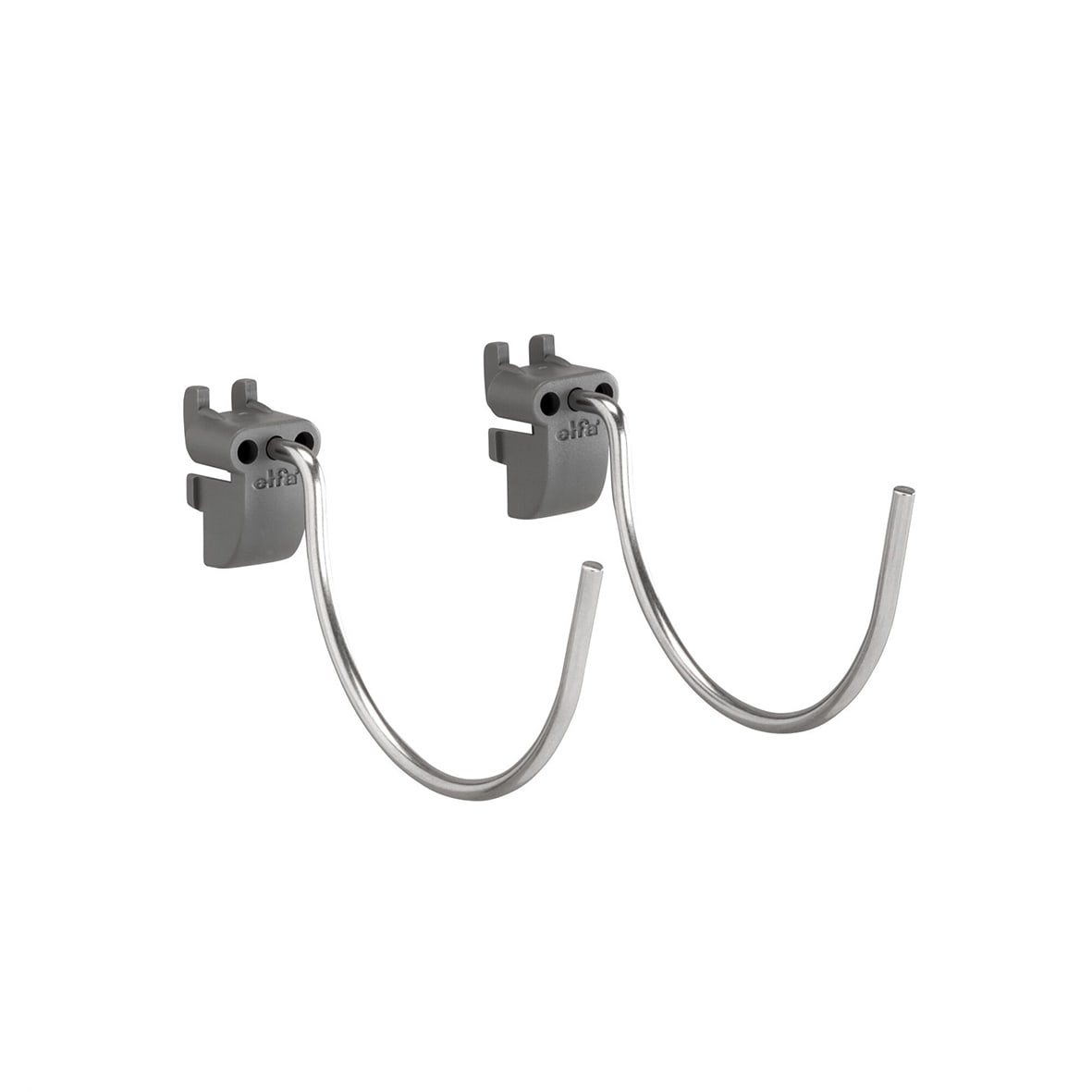 Garage Storage Top Track System - Large Round Hook for Storing Board - Grey - Pack of 2