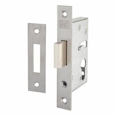 9600 Narrow Style Euro Deadlock - 60mm Case - 45mm Backset - Satin Stainless Steel