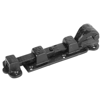 Antique Black Iron Straight Barrel Bolt - Blacksmith Range - 203 x 49mm