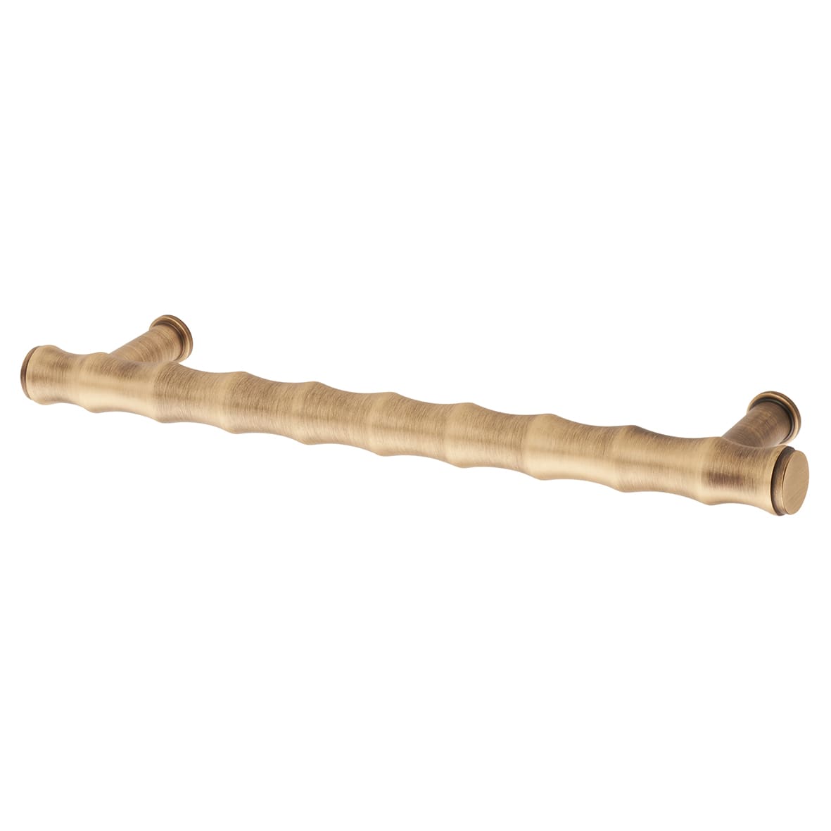 Crispin Bamboo 15mm T-Bar Cabinet Pull Handle - 160mm Centres - Antique Brass