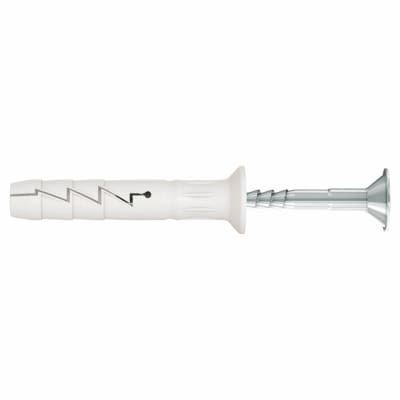 Nylon Countersunk Hammer Fixing - 6 x 35mm - White - Pack of 100