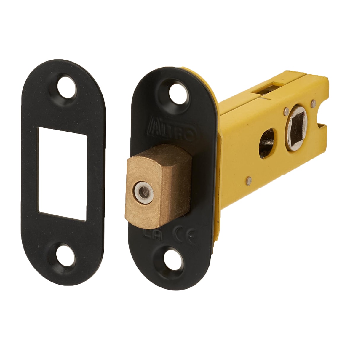 8mm Bolt Through Tubular Bathroom Deadbolt - 76mm Case - 57mm Backset - Radius - Matt Black