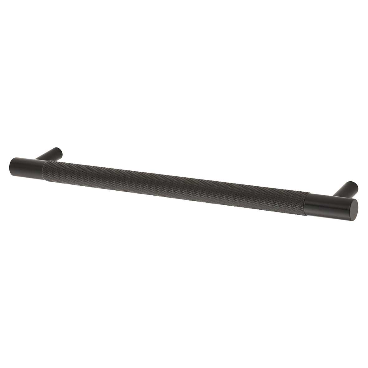 Brunel 13mm Knurled T-Bar Cabinet Pull Handle - 192mm Centres - Matt Black