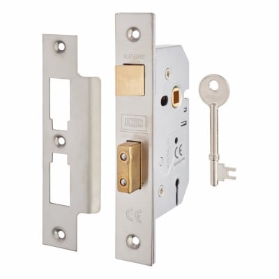 2277 Bolt Through 3 Lever Sashlock - 65mm Case - 44.5mm Backset - Satin Chrome