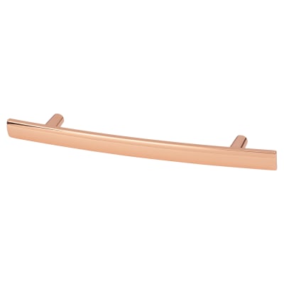 14mm Curved T-Bar Cabinet Pull Handle - 76mm Centres - Bright Copper
