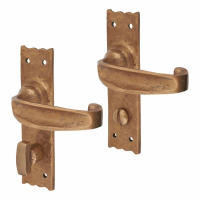 Oil Rubbed Bronze Tudor Bathroom Door Handles - 152 x 38mm
