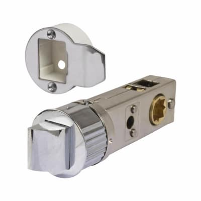 Smartlatch Bolt Through Tubular Latch - 71mm Case - 57mm Backset - Round - Polished Chrome