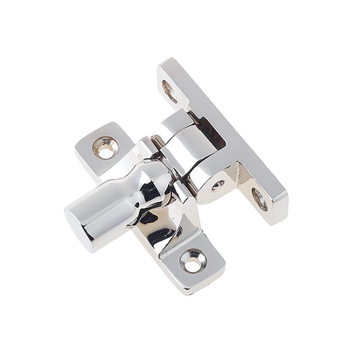 Brighton Sash Window Fastener - Pattern 1 - 55 x 15mm - Polished Nickel