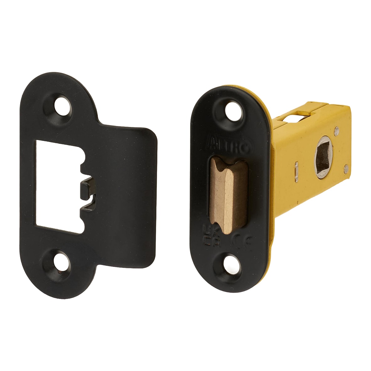 Heavy Duty Tubular Latch - 65mm Case - 44mm Backset - Radius - Matt Black