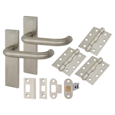 Satin Stainless Steel 19mm Return to Door Latch Door Handles Pack