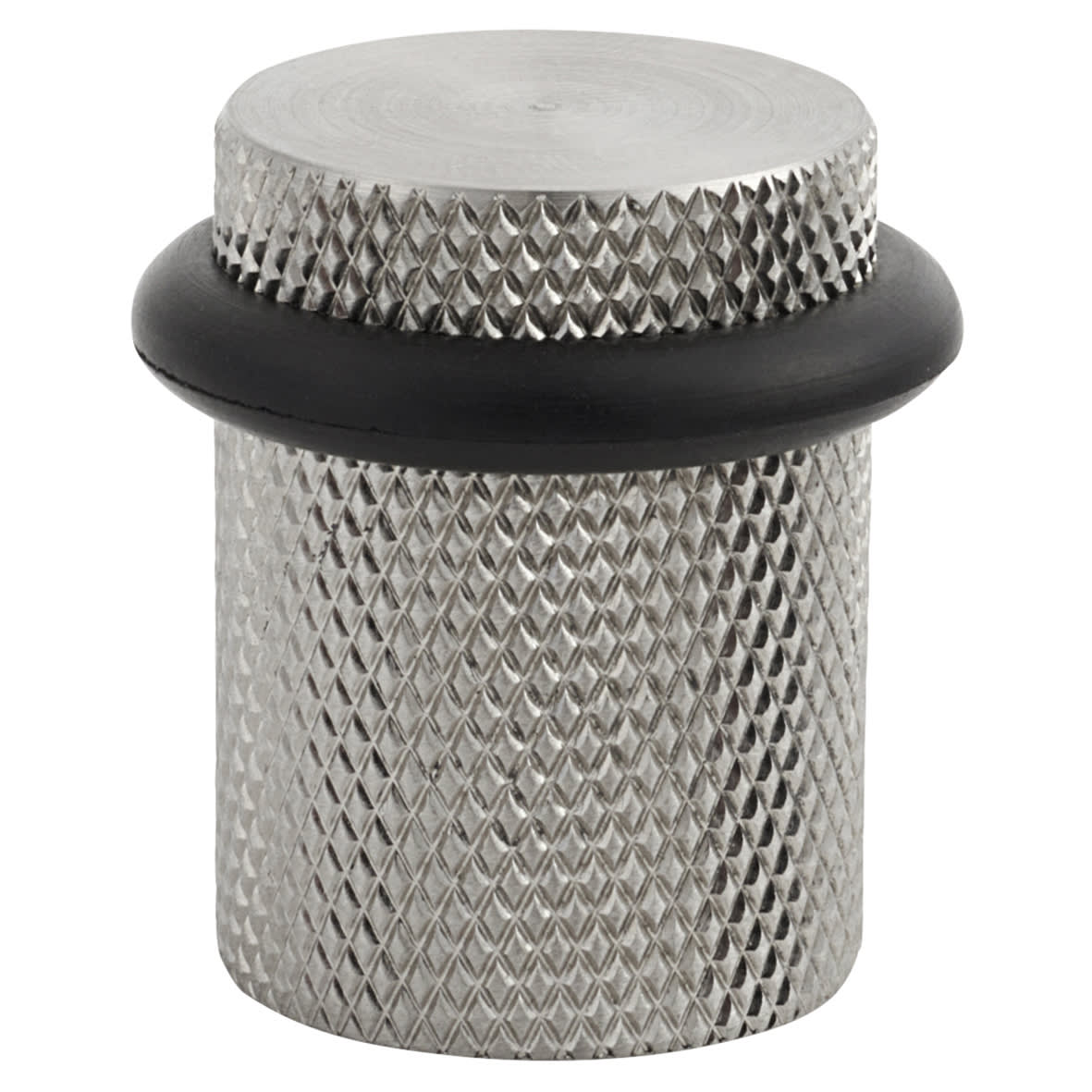 Knurled Floor Door Stop - 22 x 30mm - Satin Stainless Steel