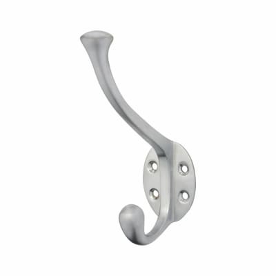 Victorian Heavy Duty Single Hat & Coat Hook - 143 x 65mm - Satin Chrome