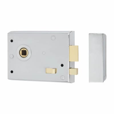 Rim Lock with Snib - 105 x 80mm - Satin Chrome