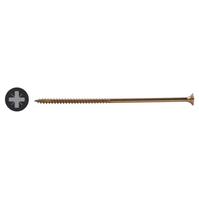 All Purpose Pozi Countersunk Wood Screws - 5.0 x 90mm - Yellow Zinc - Pack of 100