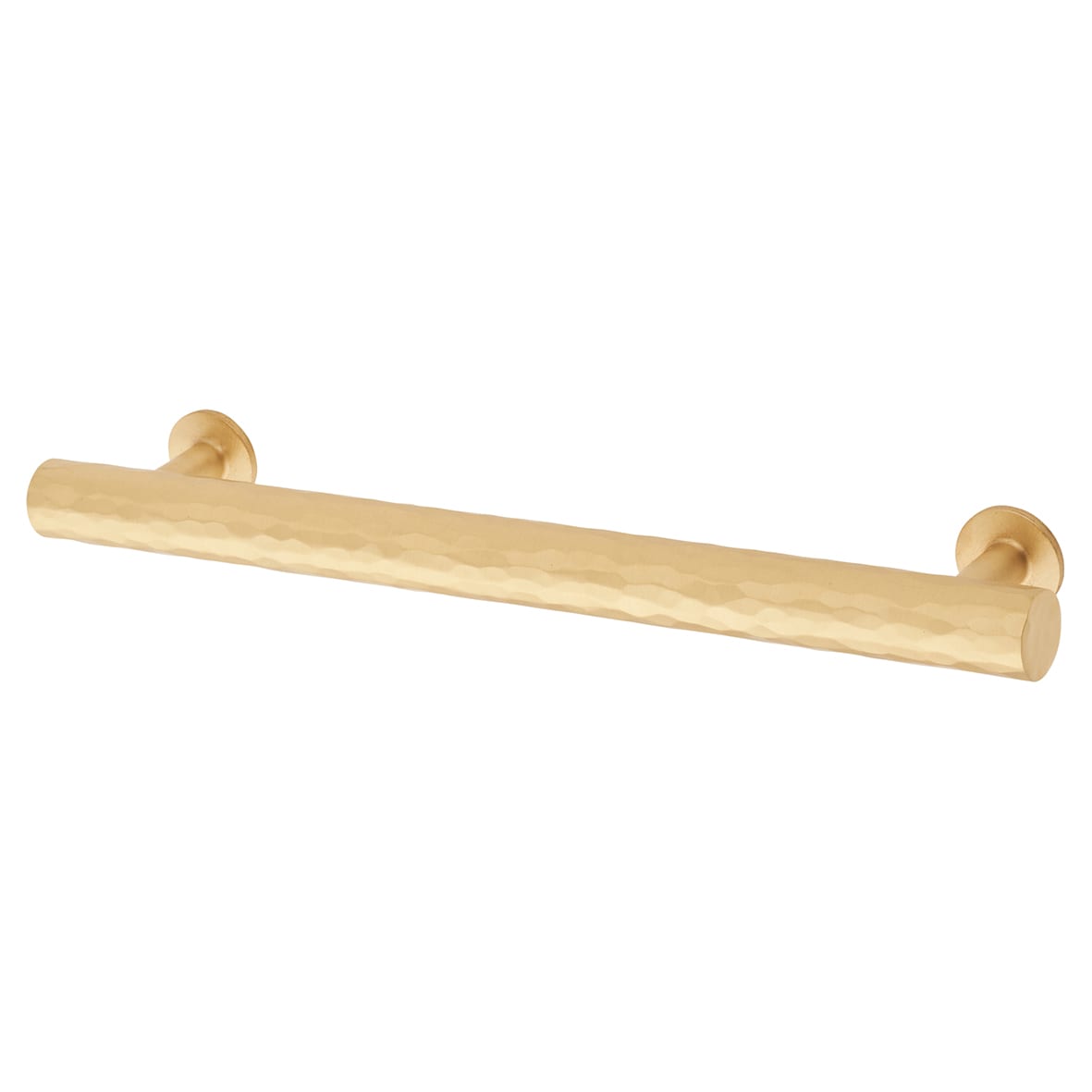 Leila 15mm Hammered T-Bar Cabinet Pull Handle - 160mm Centres - Satin Brass