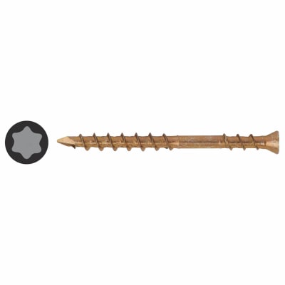 Flooring Torx Secret Fixing Wood Screws - 3.5 x 45mm - Yellow Zinc - Pack of 200