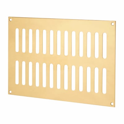 Plain Slotted Vent - 242 x 165mm - 6600mm² Free Air Flow - Polished Brass