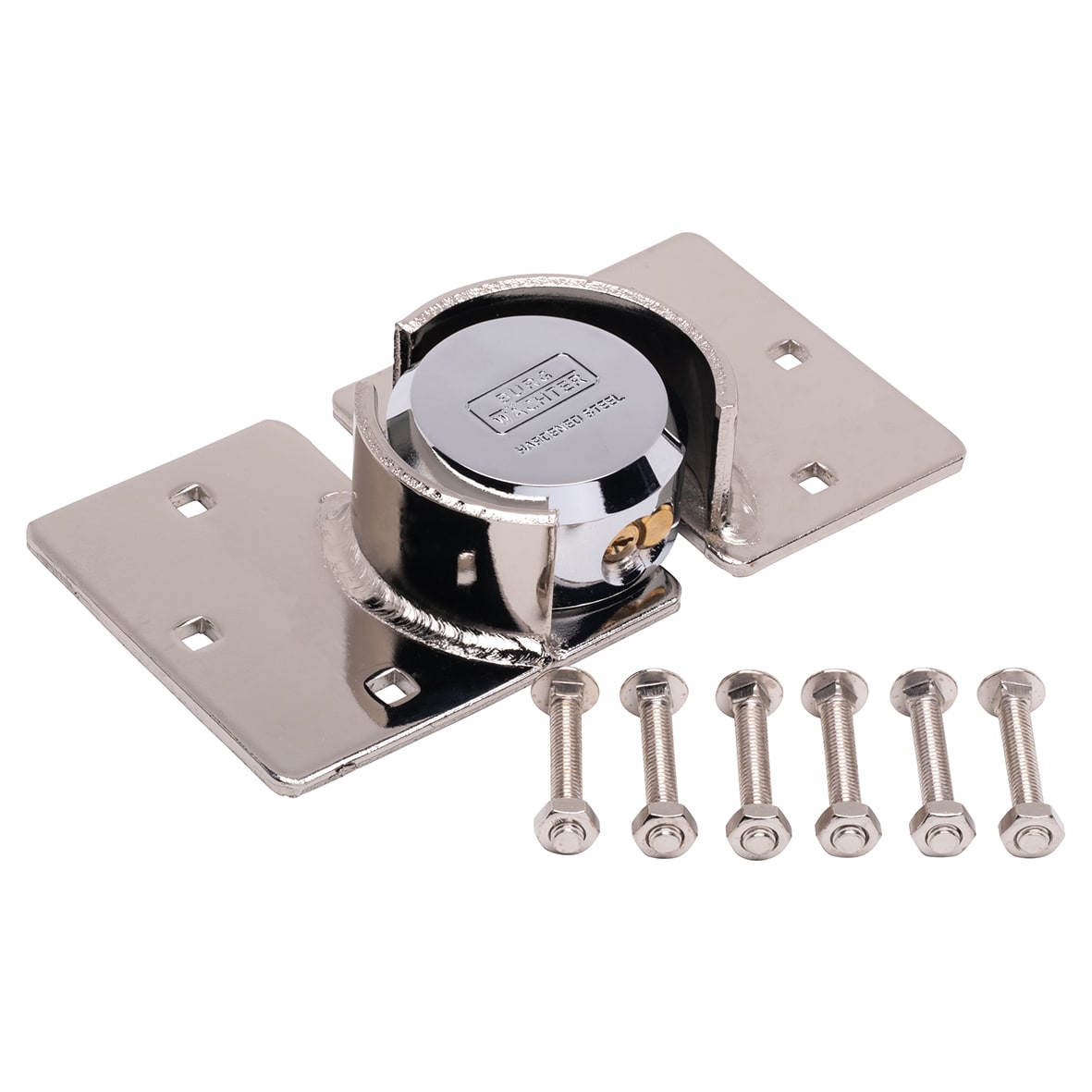 Heavy Duty Hardened Steel Van Hasp & Padlock Kit - Silver