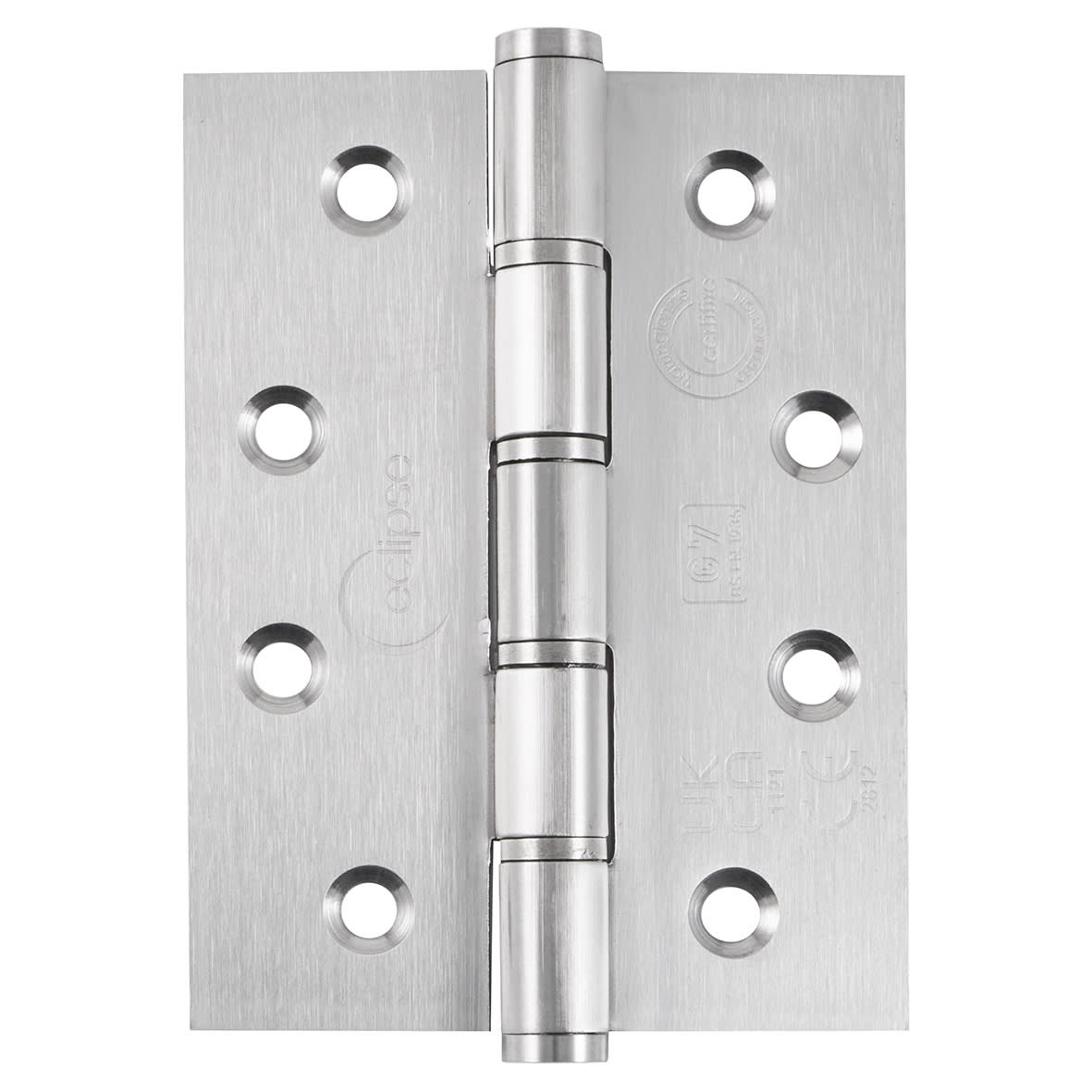 Slim Knuckle Grade 7 Washered Butt Fire Door Hinge - 102 x 76 x 2mm - Pol Stainless - Pair