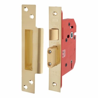 2205S StrongBOLT Bolt Through 5 Lever Sashlock - 81mm Case - 57mm Backset - Polished Brass