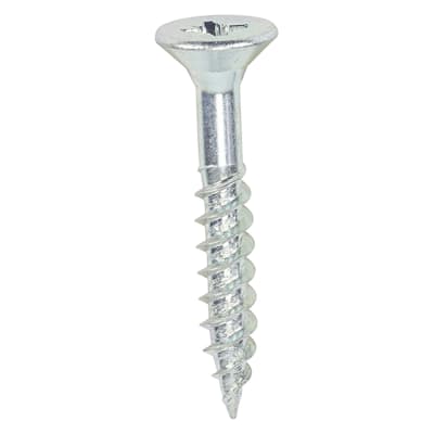 Twin Threaded Pozi Countersunk Wood Screws - 10 x 1 1/4" - Zinc Plated - Pack of 200