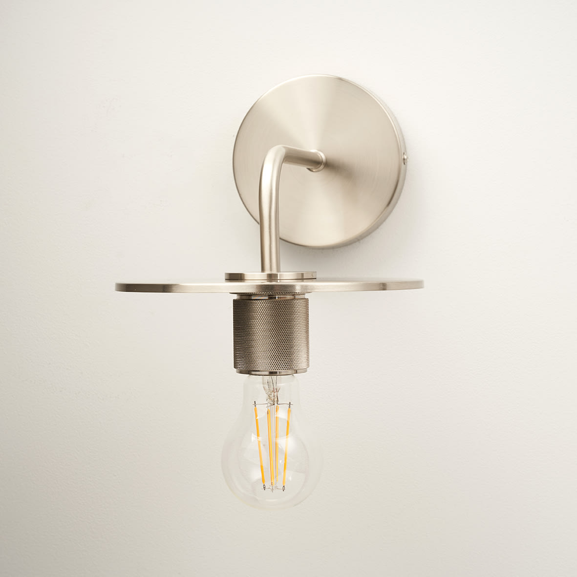 Savaneta Knurled Indoor Wall Light - Satin Nickel Fittings and Plate