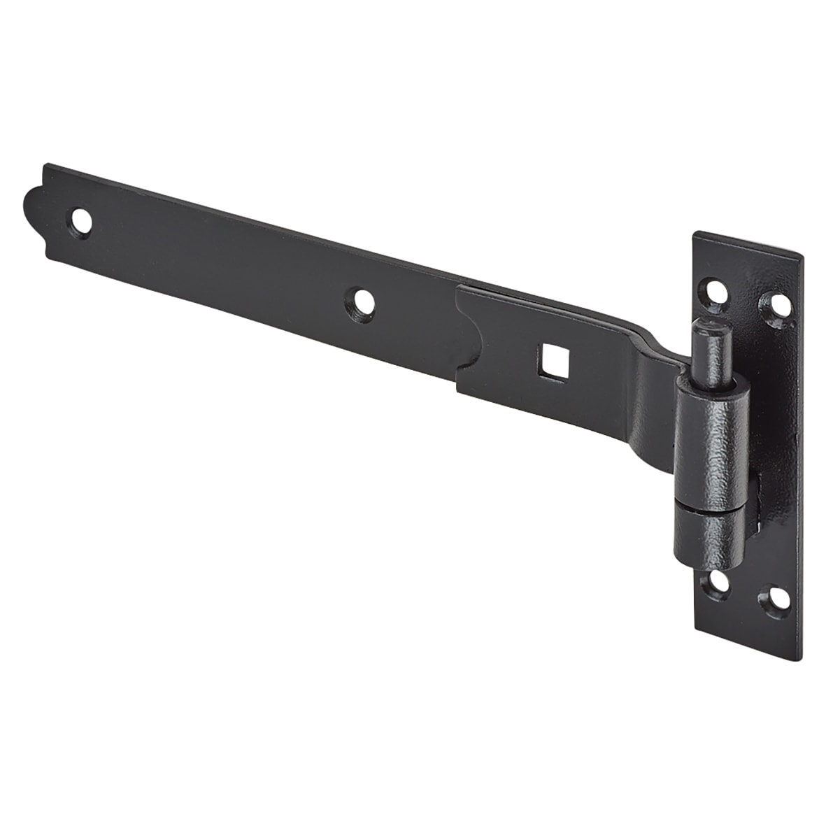 Heavy Duty Cranked Hook & Band Gate Hinge - 300 x 38mm - Black - Pair
