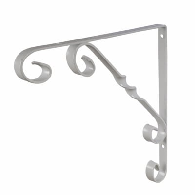 Ornamental Scroll Shelf Bracket - 250 x 245mm - White