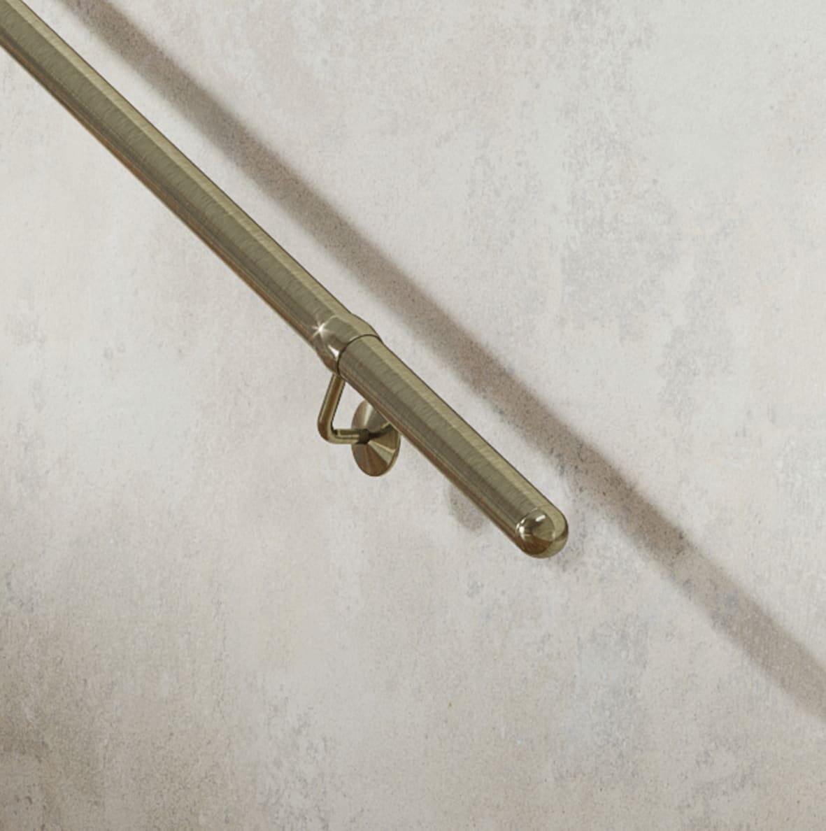 40mm Handrail Banister Staircase Rail Support Kit - 3600mm Length - Antique Brass