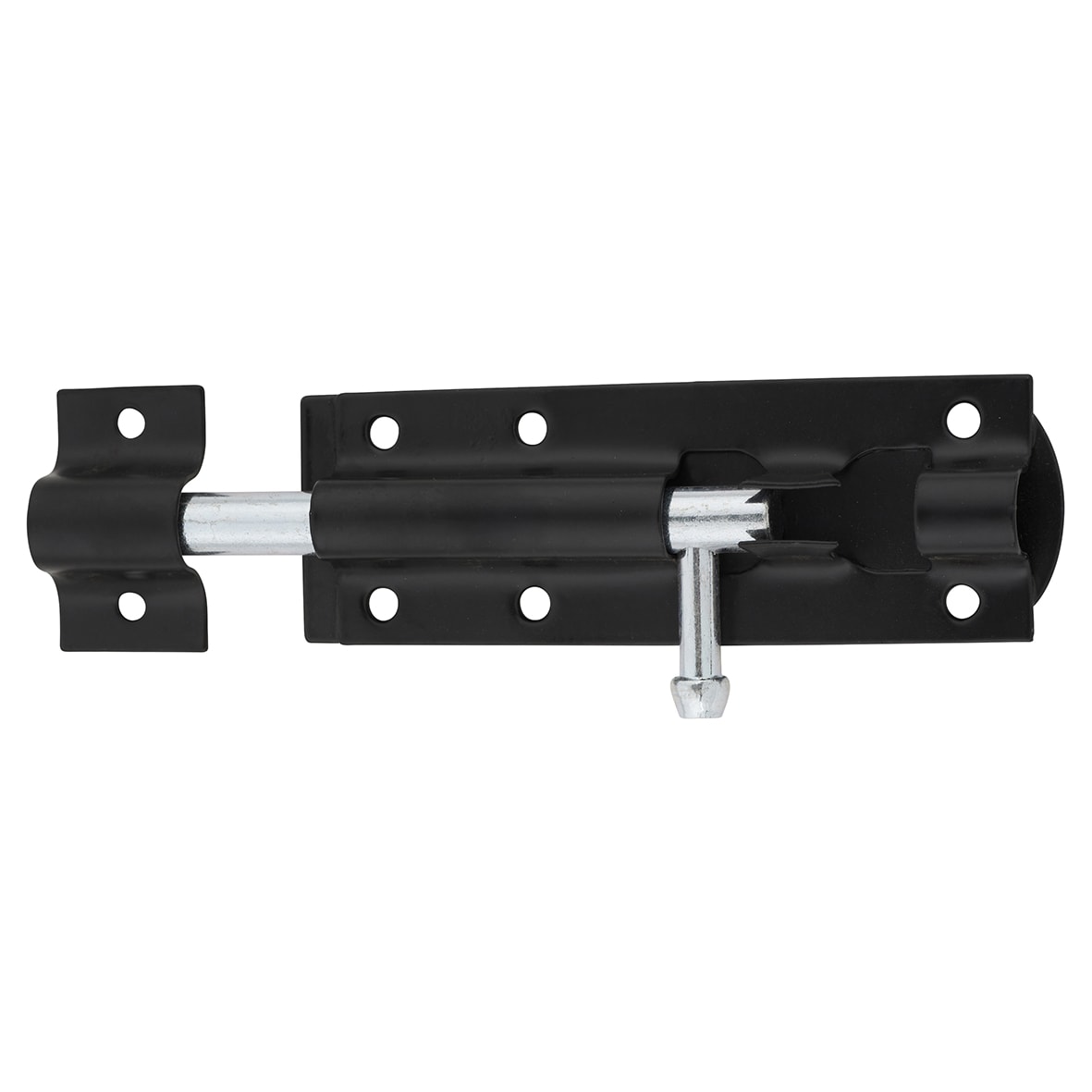 Traditional Tower Gate Bolt - Straight - 100mm Length - Black Japanned