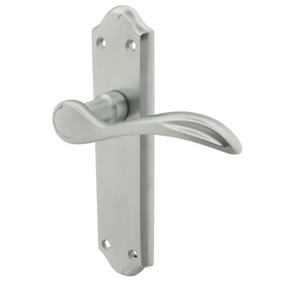 Satin Chrome Scroll Latch Door Handles - Madrid Range - 180 x 45mm