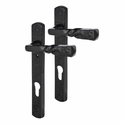 uPVC Multipoint Door Handle - 92mm c/c - Antique Black Iron