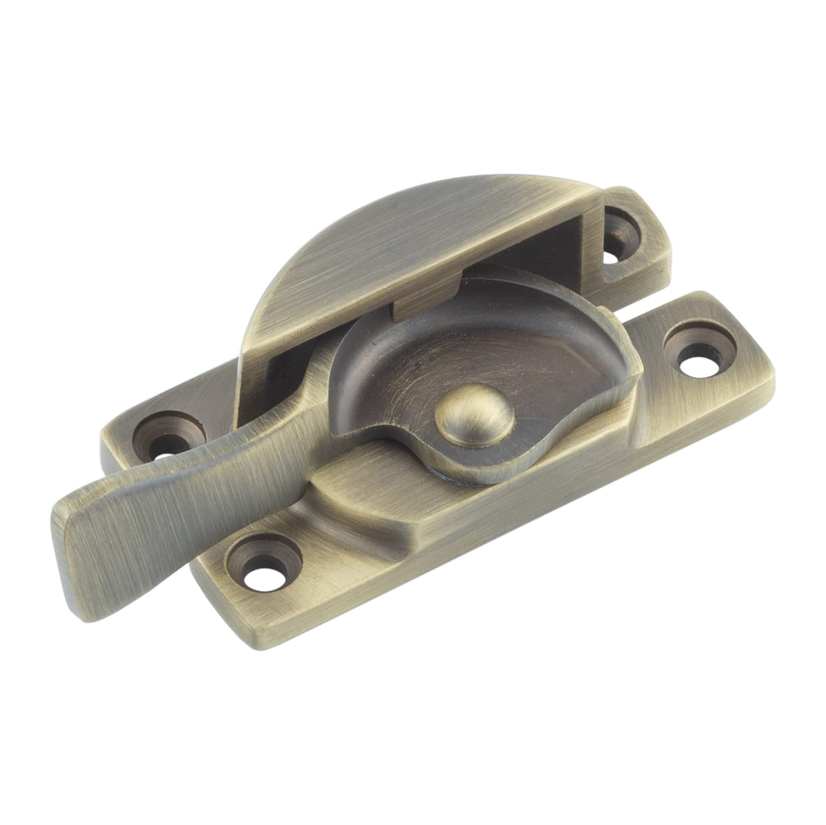 Fitch Sash Window Fastener - 64 x 12mm - Antique Brass