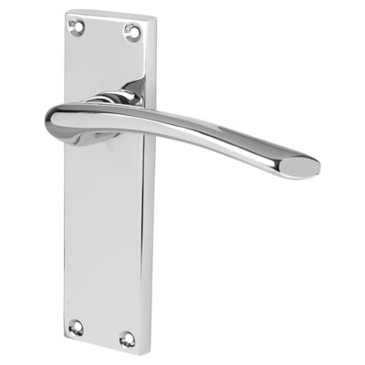 Polished Chrome Latch Door Handles - Rimini Range - 151 x 42mm