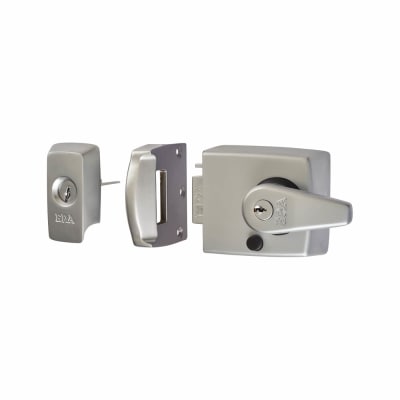 BS 3621:2007 Double Locking Nightlatch - 60mm Backset - Satin Chrome Case/Cylinder