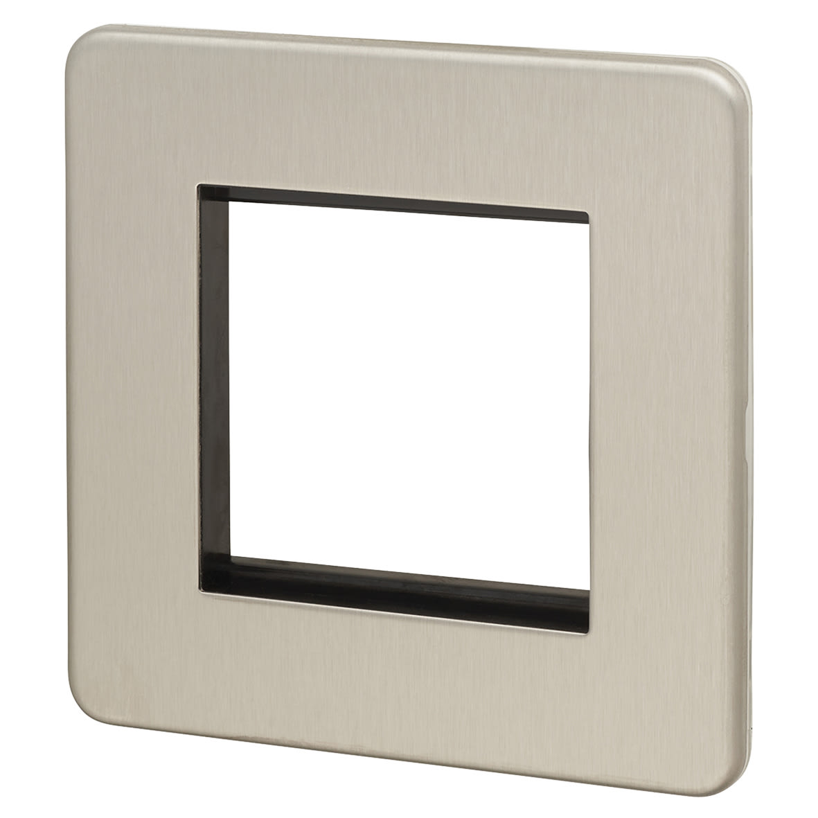 1 Gang 2 Module Euro Screwless Faceplate - Brushed Chrome