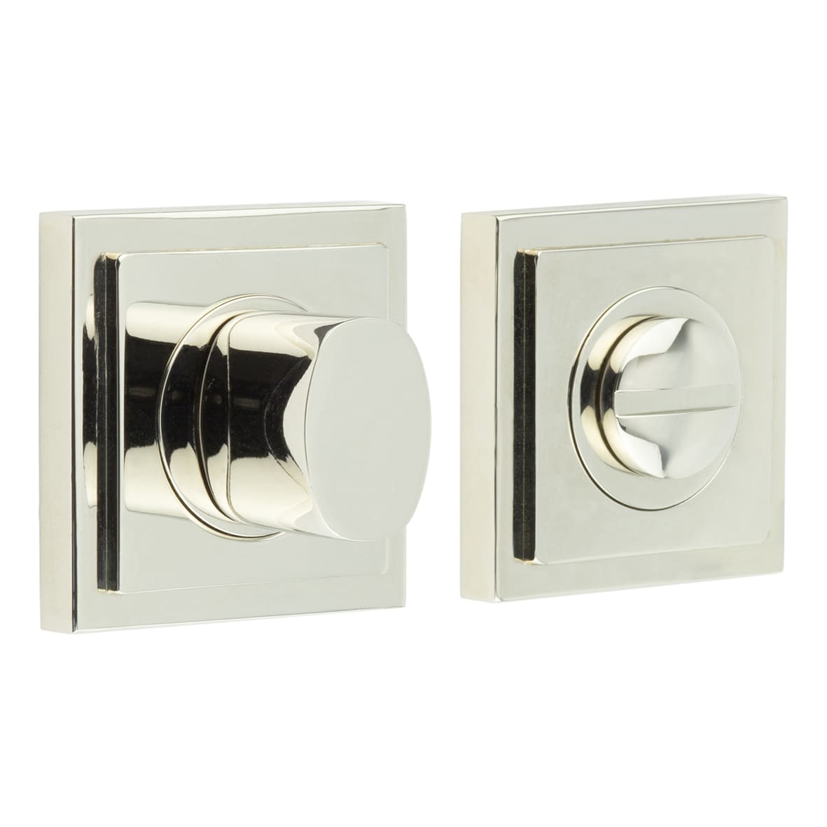 Inner 3 Turn & Release with Square Stepped Rose - 52 x 52mm - Polished Nickel