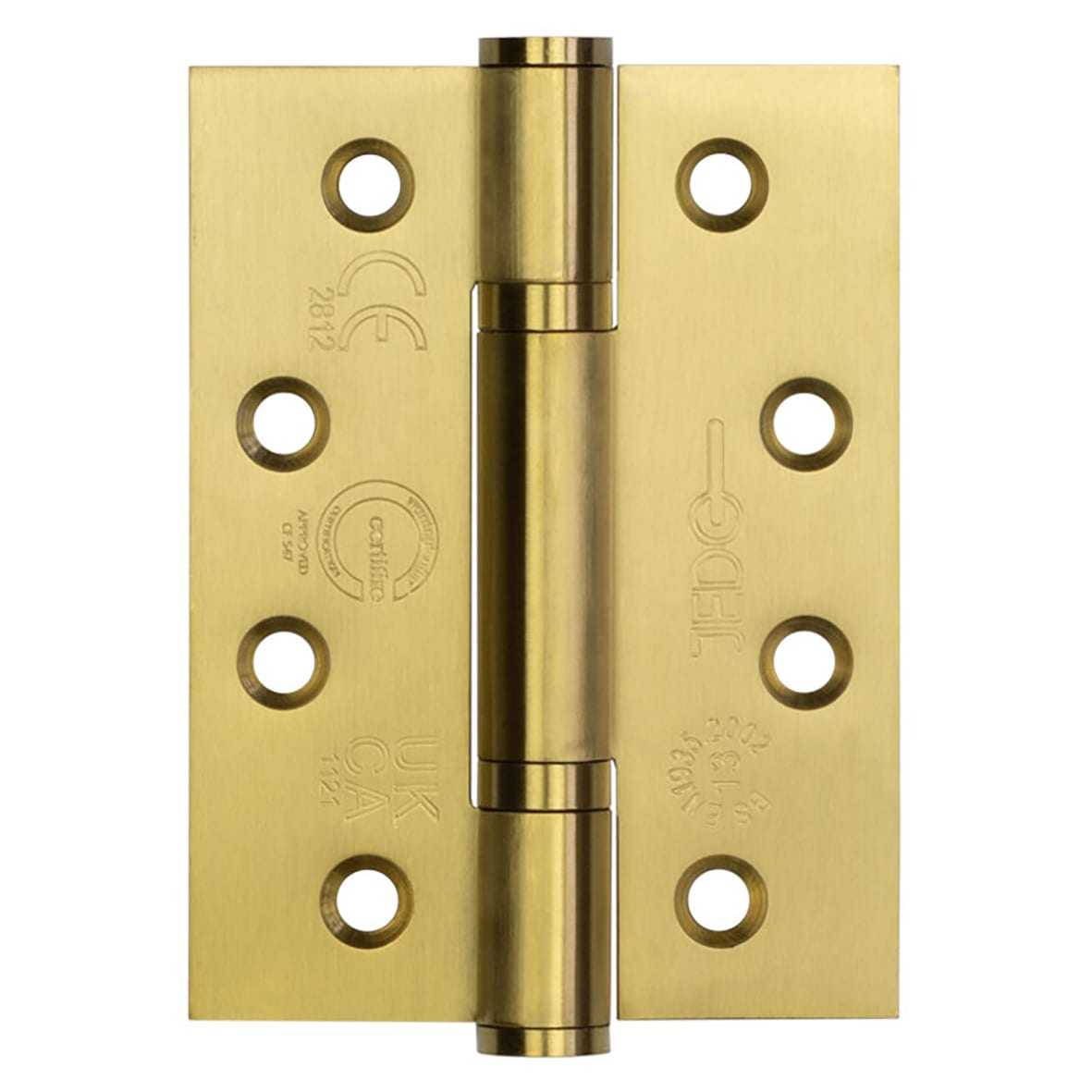 Polymer Bearing Grade 13 Butt Fire Door Hinge - 102 x 76 x 3mm - Satin Brass - Pair