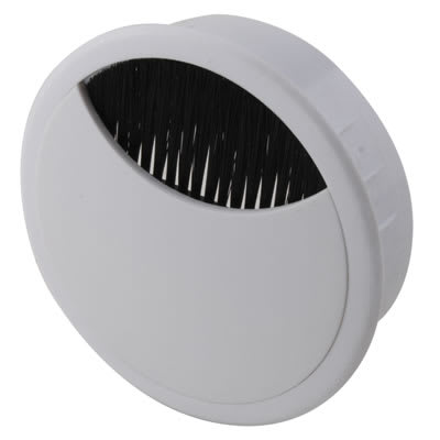 Round Cable Tidy Grommet - 80mm Hole Size - White - Pack of 10
