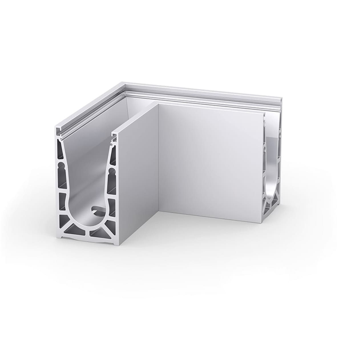 VetroMount Corner for Top Mount Profile - 200 x 200mm - Anodised Aluminium