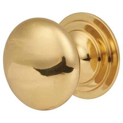 Victorian Turned Round Cabinet Knob - 50mm Diameter - Polished Brass