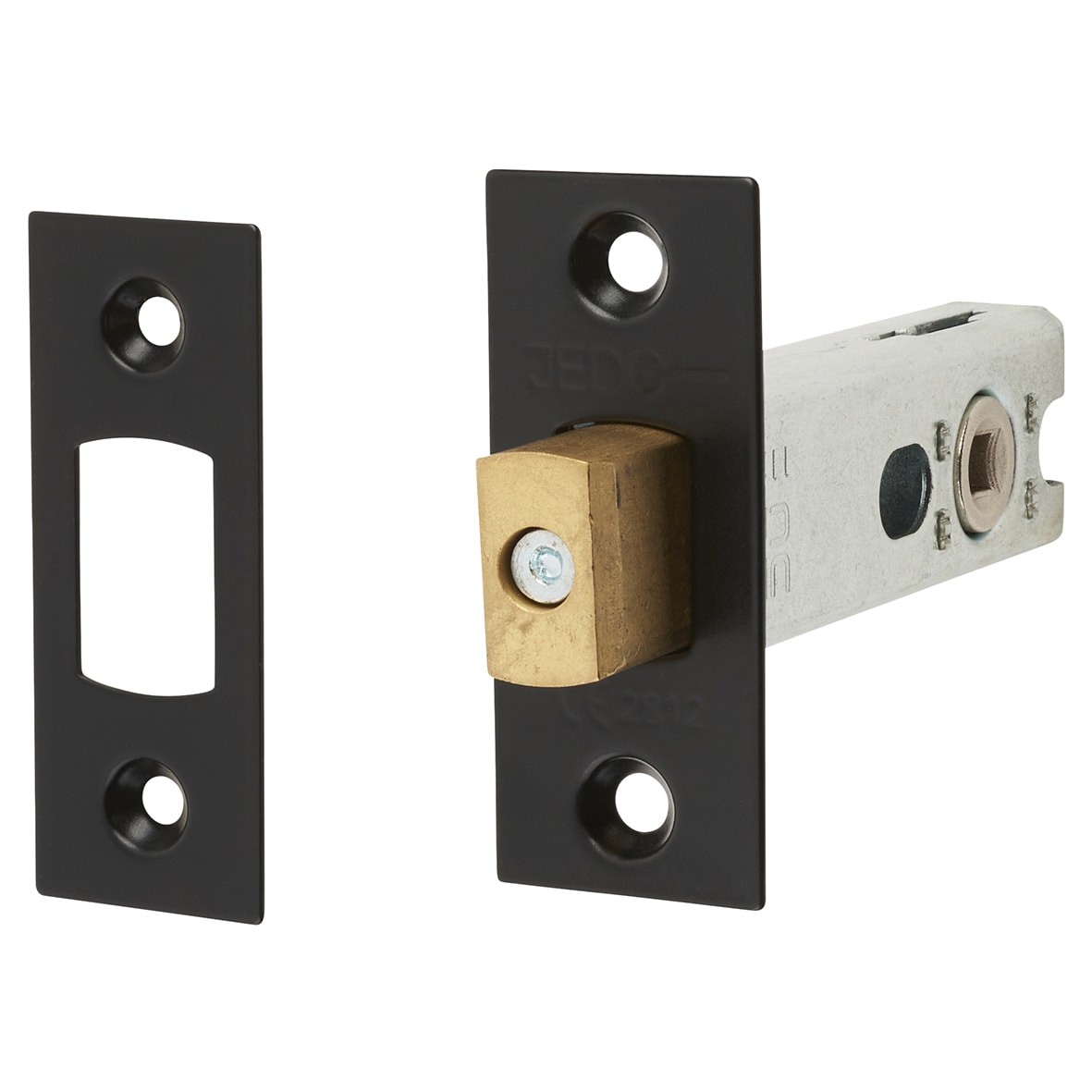 5mm Heavy Duty Bolt Through Tubular Bathroom Deadbolt - 76mm Case - 57mm Backset - Square - Matt Black