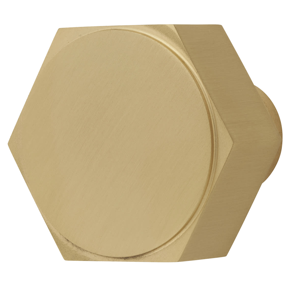Vesper Hex Cabinet Knob - 40mm Diameter - Satin Brass