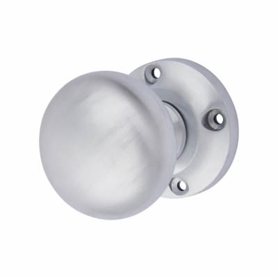Marcus Satin Chrome Mortice Door Knob - 57mm Rose Diameter - Victoria Range