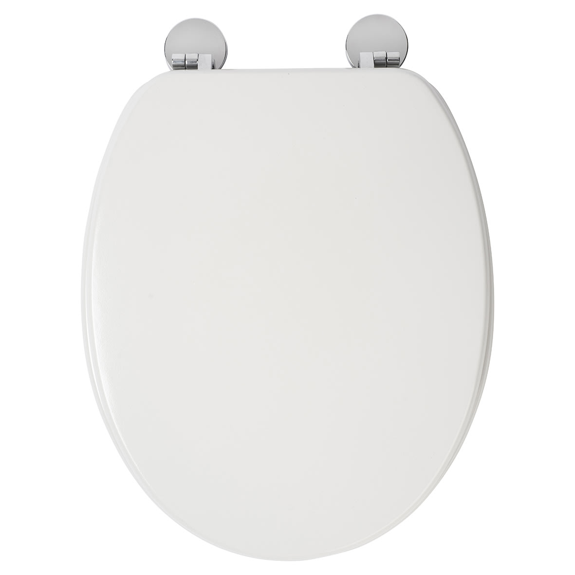Kielder Flexi-Fix Standard Close Wooden Toilet Seat - White