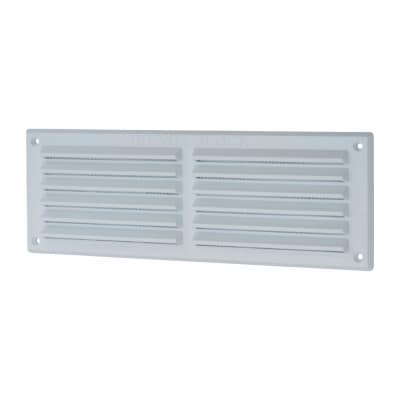 Louvre Vent with Flyscreen - 271 x 95mm - 6600mm² Free Air Flow - White Plastic
