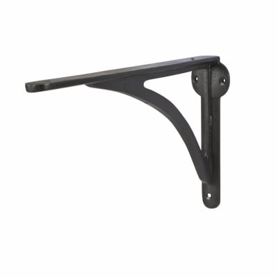 Curved Steel Shelf Bracket - 249 x 174mm - Black Beeswax