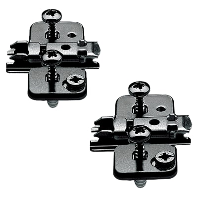 CLIP Cruciform Cabinet Mounting Plate - Expando - 3mm Spacing - Steel - Black Onyx - Pair
