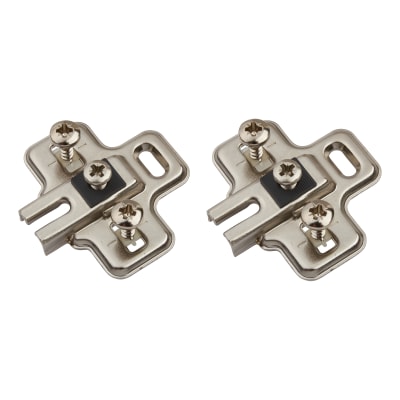 MODUL Cruciform Cabinet Mounting Plate - Expando - 0mm Spacing - Nickel Plated - Pair