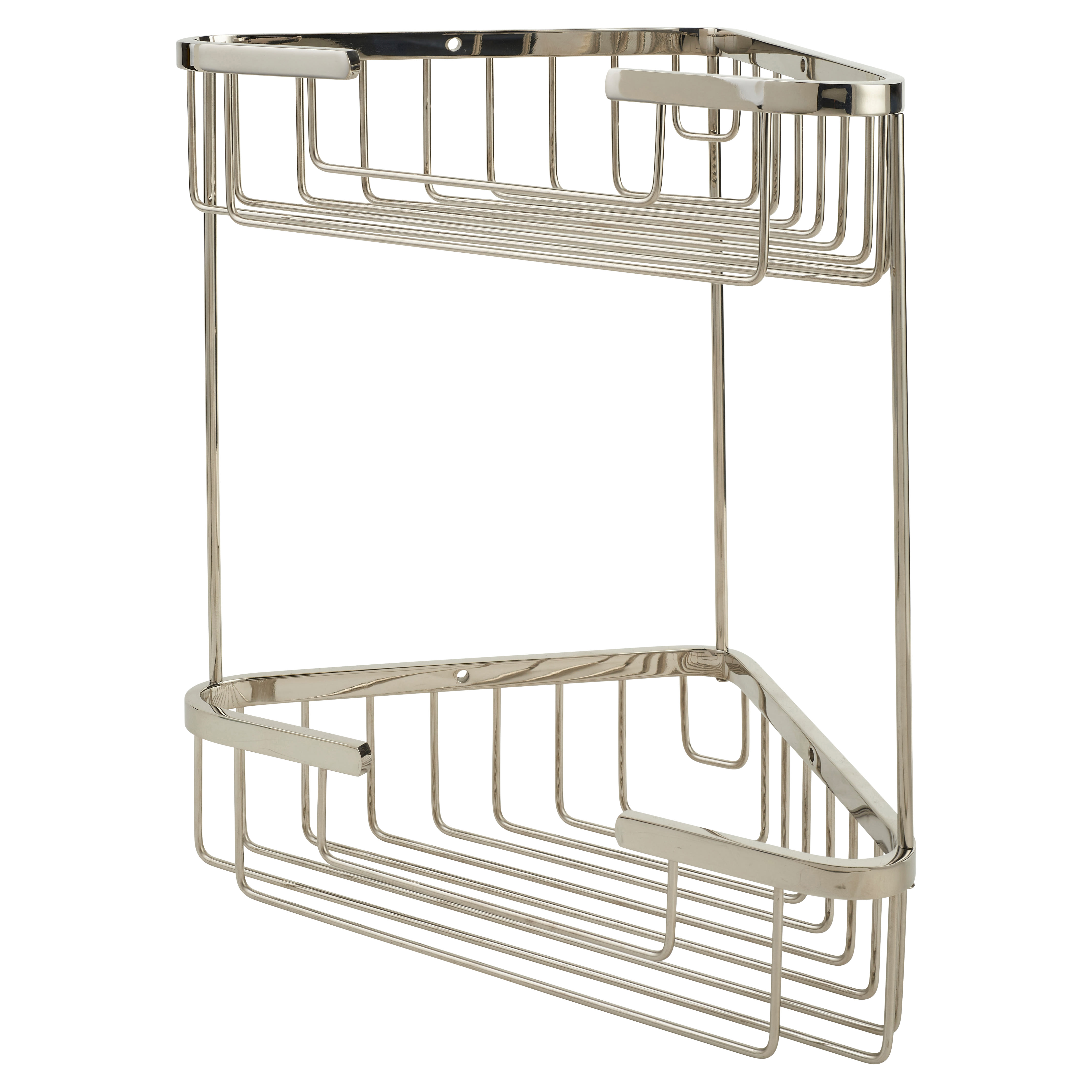 Small Corner Shower Basket - Two Tier - 285 x 255 x 195mm - Polished Stainless Steel
